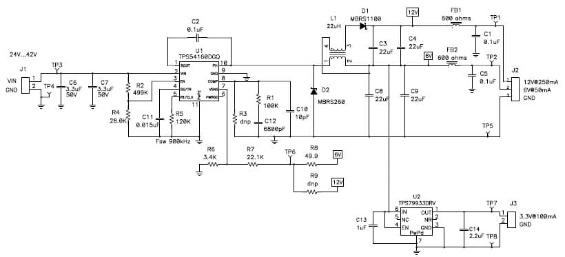 PMP5548.2, Two-output Buck and LDO for Consumer Applications (12V @ 250mA)