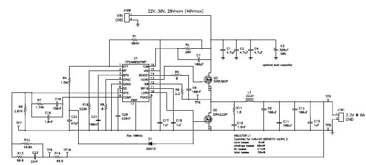 PMP5532, Synchronous Buck 3.3V@6A for Industrial Applications