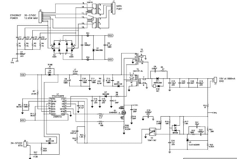 PMP5270, Isolated Flyback (15V@0.72A) for PoE Applications