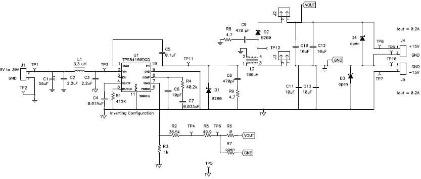 PMP5150.1, Inverter with coupled inductor (15V @ 200mA)