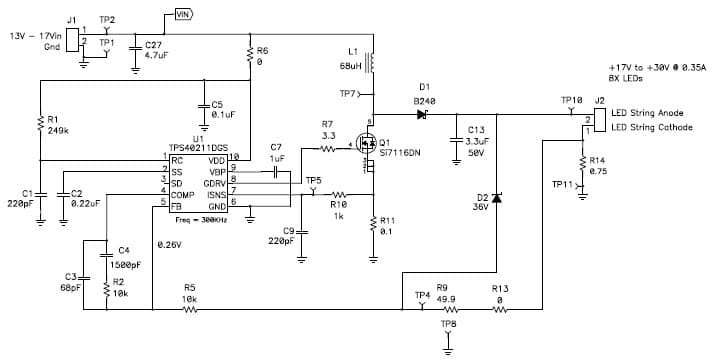 PMP4057, Boost, Buck-Boost for LED Driver +/-17V @ 0.35A and +/-30V @ 0.35A