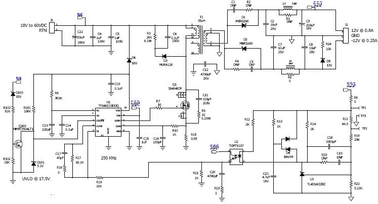 PMP5666.1, 18V60Vin to +/-12V,13W