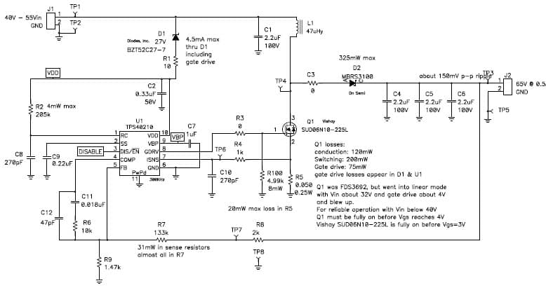 PMP5265, Boost for RF Driver (65V @ 500mA)