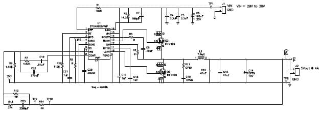 PMP1603, Sync Buck (5V @ 4A)