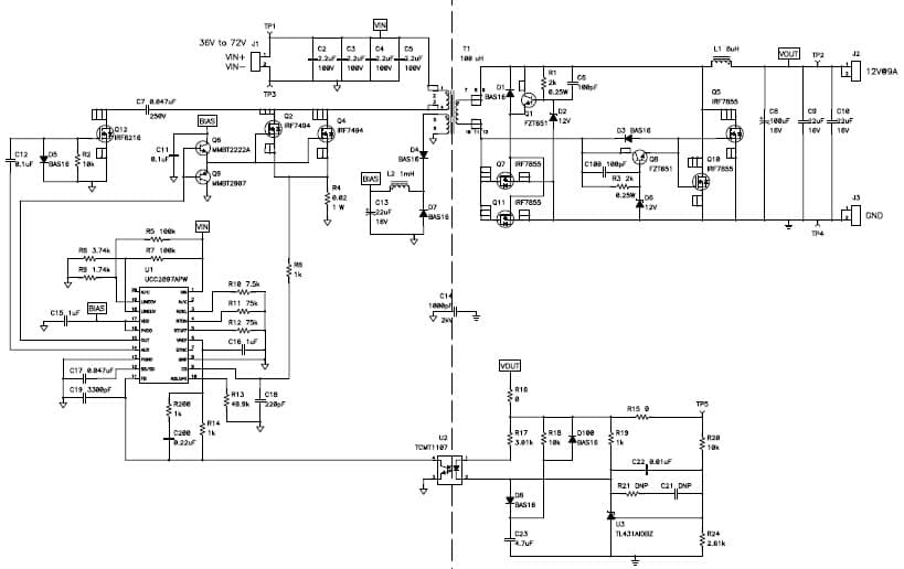 PMP5426, 36V-72V Input 12V/9A, 95% Efficient Active Clamp forward