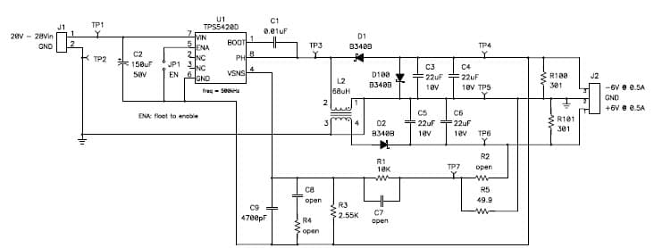 PMP2419.2, Buck-boost (-6V @ 0.5A) for the TPS5420