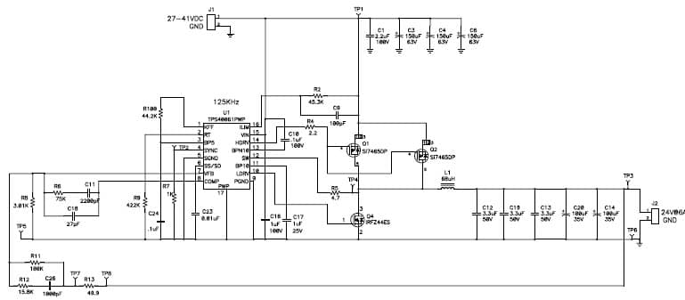 PMP2428, Sync Buck (24V@6A) for Power over Ethernet (PoE)