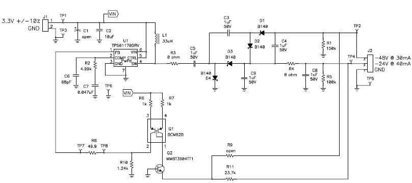 PMP3065.2, Buck-Boost charge pump (-48V @ 0.03A) for Routers