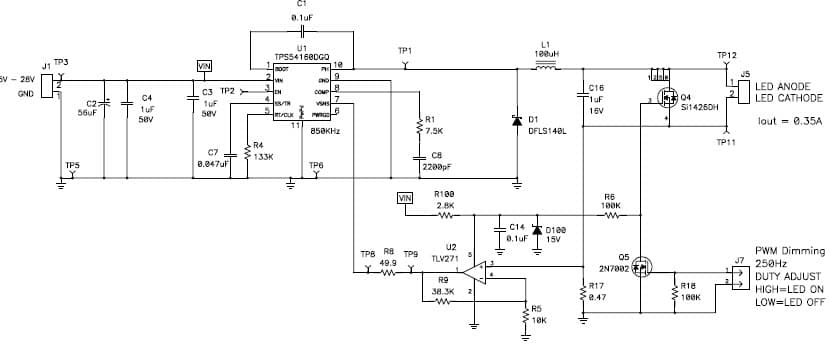 PMP5240, Buck Converter for LED Lighting 3.5V@350mA