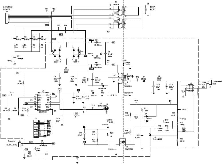 PMP5595, PoE controller 12V@0.6A