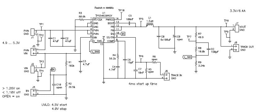 PMP4697.1, Triple Sync buck (3.3V @ 6.4A)