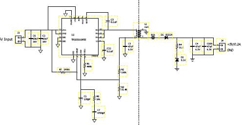 PMP6838, 5V Input to 5V/1W Output, Isolated SIP Module