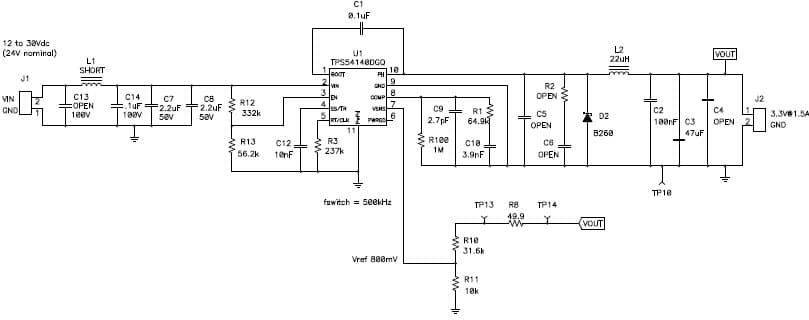 TPS54140, 3.3V @ 1.5A