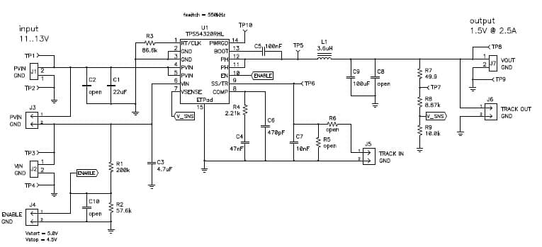 TPS54320 - 1.5V @ 2.5A