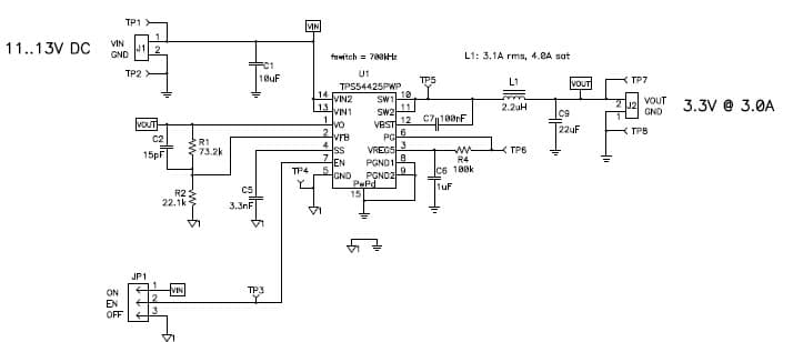 PMP5619.4, 11-13V, 3.3V @ 3A Reference Design