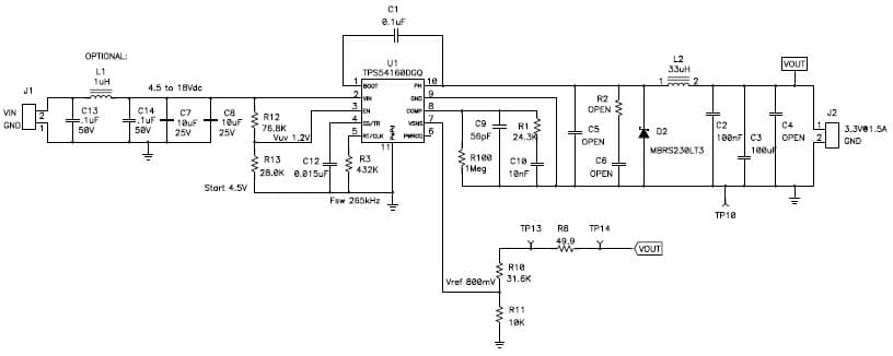 TPS54160, 3.3V @ 1.5A