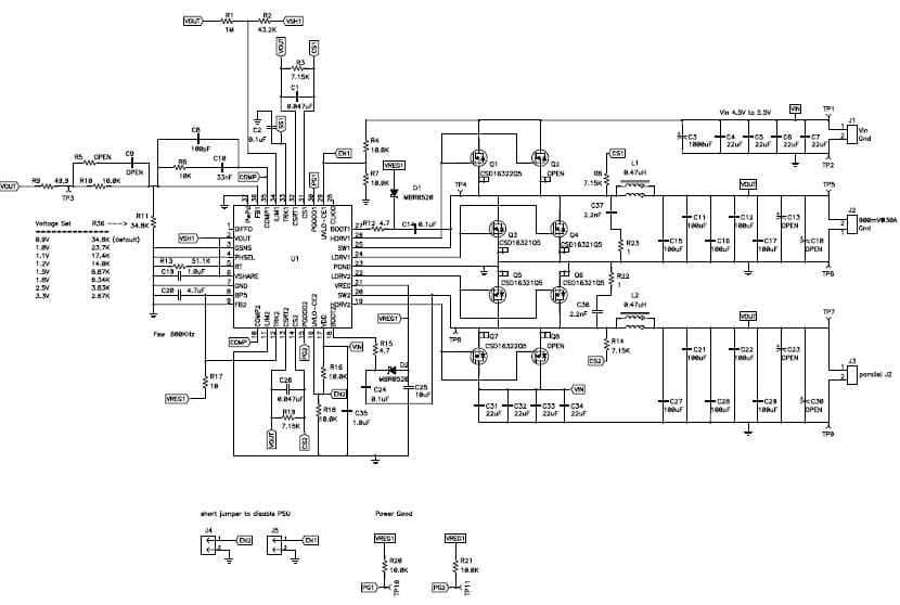 TPS40140 Dual Phase Supply