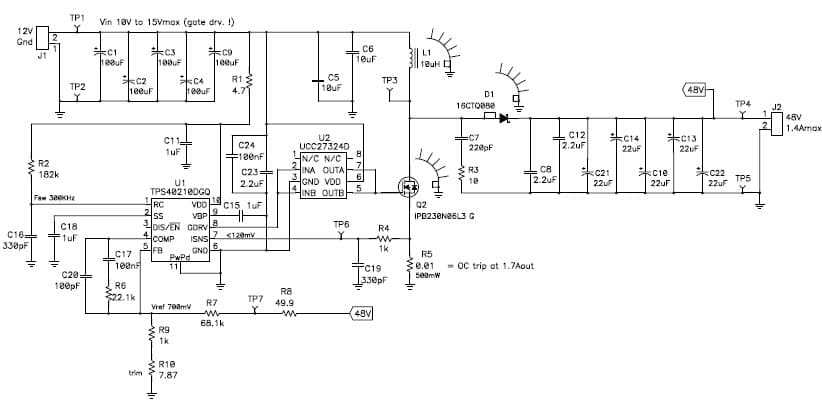 PMP4634, 48V @ 1.4A Boost w/ TPS40210