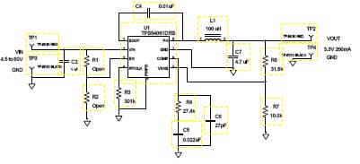 PMP7481, 4.7 to 60V,3.3V/200mA output synchronous buck converter optimized for small size