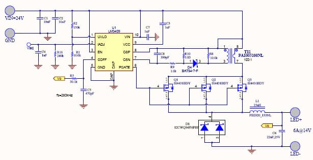 PMP7761, 24V input to 14V@6A, Non Sync Buck LED Driver Reference Design