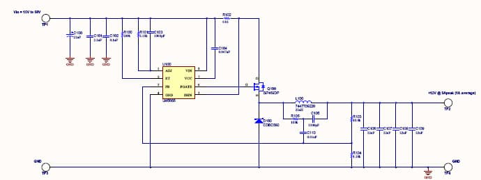 PMP7767, 15V - 50V input to 12V@5A, Non Sync Buck Reference Design