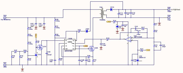 PMP7769, 700V - 860V input to 16.5V @ 0.5A Reference Design