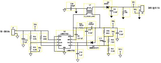 PMP7315, 18 - 30V Input, 24V@0.1A Reference Design Using the LM5017