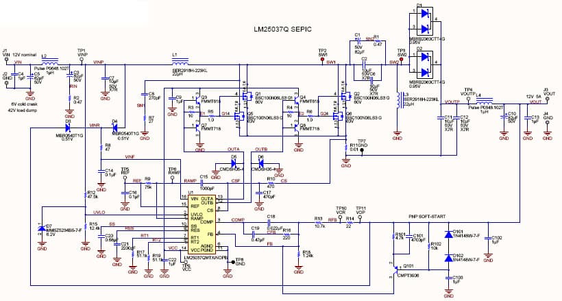 PMP7797, 6V-42V Input, 12V/5A SEPIC Reference Design for Automotive Applications