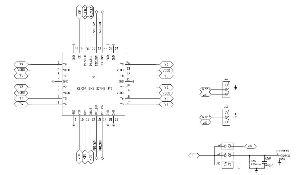 CDCLVC1310EVM, Evaluation Board using CDCLVC1310, 10-Output Low Jitter Low Power Differential to LVCMOS Clock Buffer