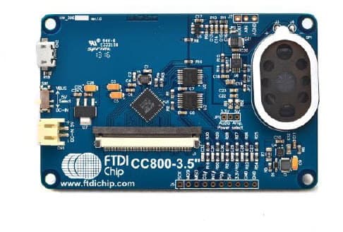 VM800C35A-N, FT800 Credit Card Development Module based on 3.3/5V microcontroller adaptor card with 3.5 inch LCD connector but no display