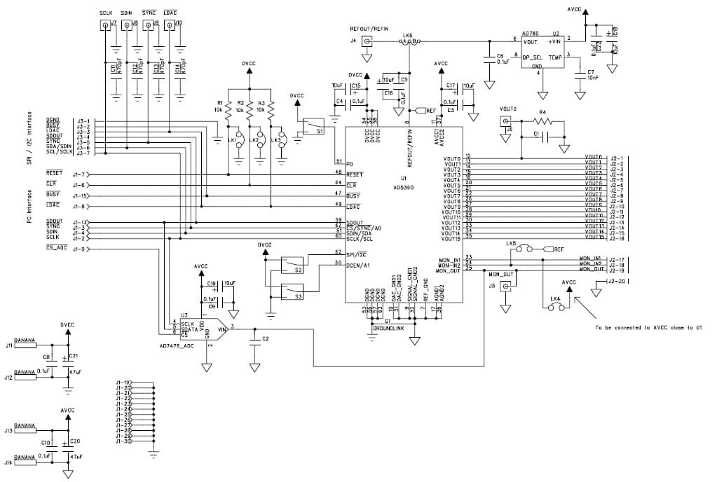 EVAL-AD5391EBZ, Evaluation Board using AD5391, 16-Channel, 12-Bit, Serial Input, Voltage-Output Digital to Analog Converter