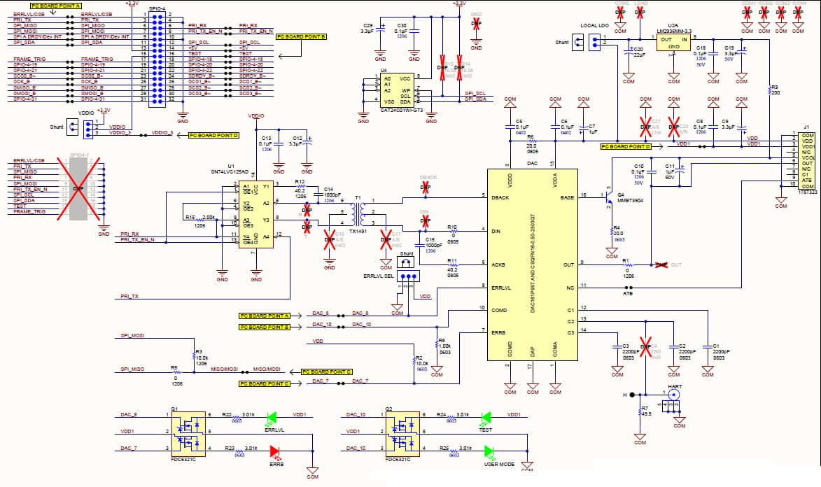 DAC161P997EVAL, Evaluation Board using DAC161P997 single-wire, 16-bit Digital to Analog Converter for 4-20mA loops