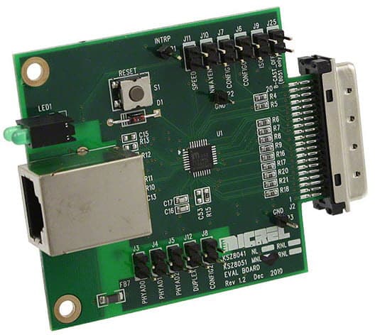 KSZ8051MNL-EVAL, Evaluation Board using KSZ8051MNL - 3.3V 10Base-T/100Base-TX Physical Layer Transceiver