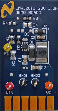 LMR12010YMKDEMO/NOPB, Evaluation Kit for LMR12010 SIMPLE SWITCHER 20Vin, 1A Step-Down Regulator in SOT-23