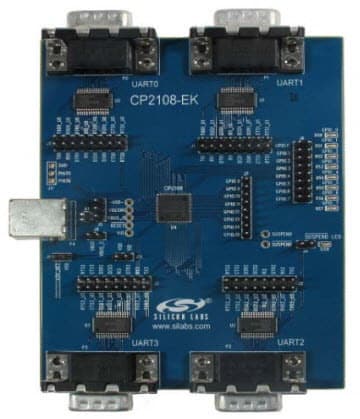 CP2108EK, Evaluation Kit for CP2108 Highly Integrated USB-to-Quad-UART Bridge Controller