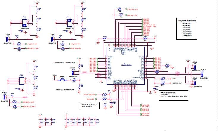 ADS4222EVM, Evaluation Board for ADS4222 device, dual channel 12-bit 65 MSPS analog to digital converter