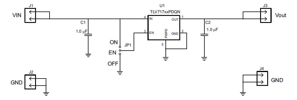 TLV71733PEVM-072, Evaluation Board using TLV71733P Single Output, Low Noise, Low-Dropout Linear Regulator