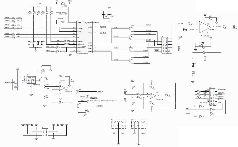 DAC8534EVM, Evaluation Board using DAC8534 Quad Channel, Low Power, 16-Bit, Serial Input Digital-to-Analog Converter