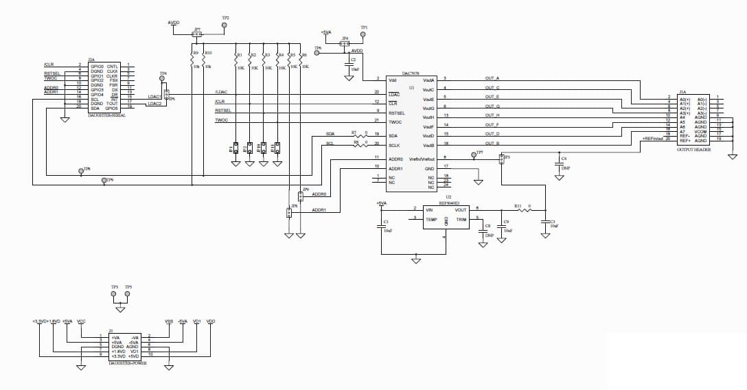 DAC7678EVM, Evaluation Board using DAC7678, 12-Bit, Octal-Channel, Ultra-Low Glitch, Voltage Output Digital-to-Analog Converter