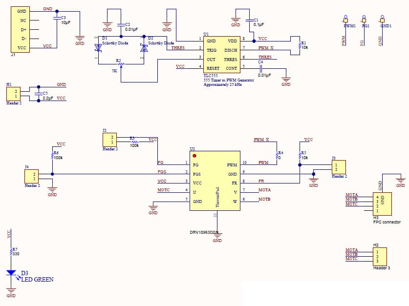 TIDA-00114, 5V, 3-Phase, Sensorless, Sinusoidal Motor System Reference Design with Variable Speed Control