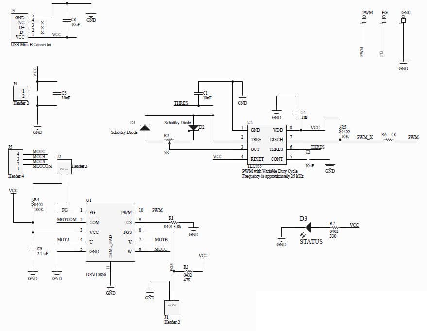 TIDA-00112, 5V, 3-Phase, Sensorless, Sinusoidal Motor System Reference Design with Variable Speed Control