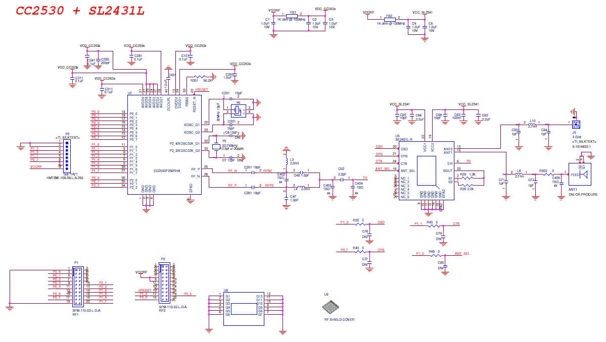 CC2530-SE2431L, CC2530 Reference Design with Skyworks' SE2431L range extender FEM