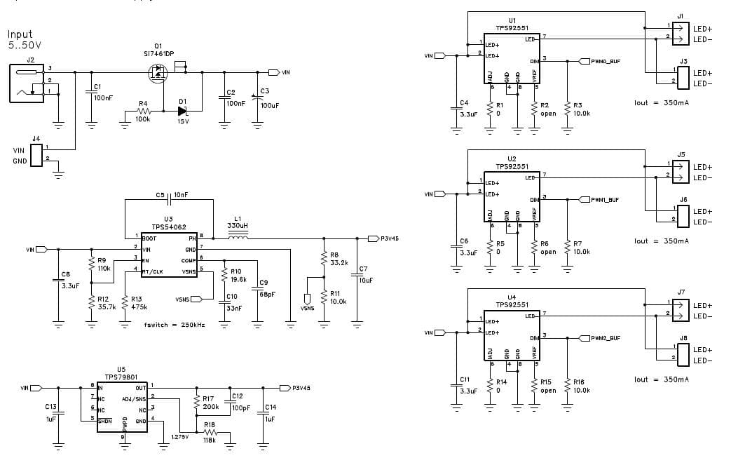 PMP7247, RGB-LED driver with microcontroller-based color mixing