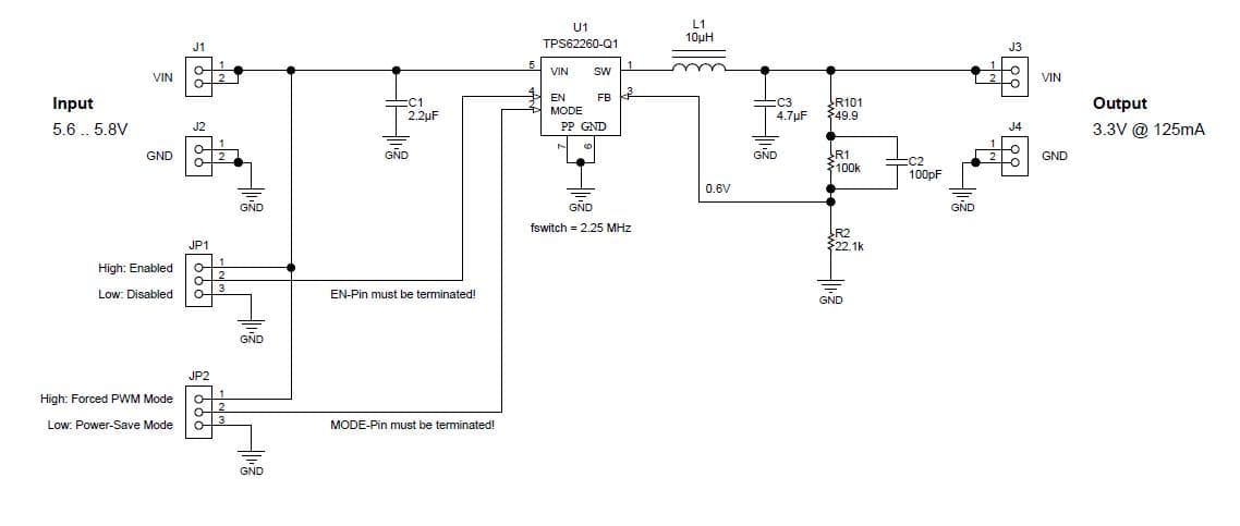 PMP8637.6, Synchronous Buck Reference Design at 3.3V @ 125mA