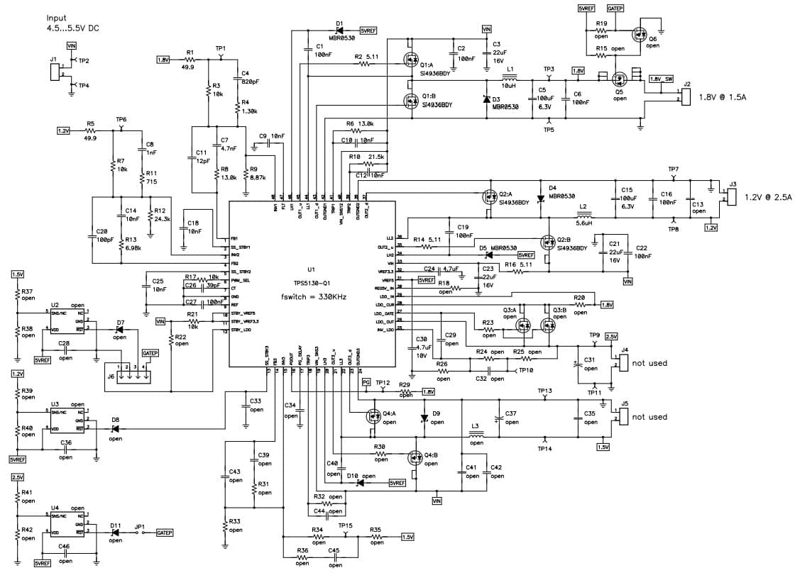 PMP4654, Dual buck, 1.8V @ 1.5A / 1.2V @ 2.5A