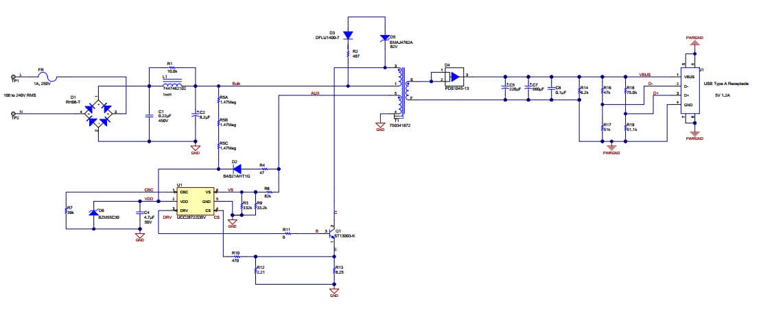 PMP9088, 6W USB Charger Reference Design with Quasi Resonant/Flyback Controller