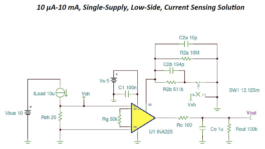 TIPD104, Current Sensing Solution, 10uA-10mA, Low-side, Single Supply