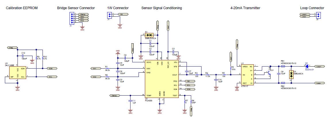 TIPD126, Bridge Sensor Signal Conditioner with Current Loop Output, EMC Protection