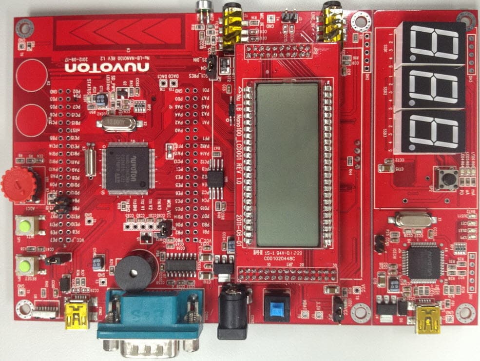 Nu-LB-Nano130, Evaluation Board for Cortex-M0 based Nano100 Series MCUs, Provides a Complete Development Environment for Nano130 MCUs