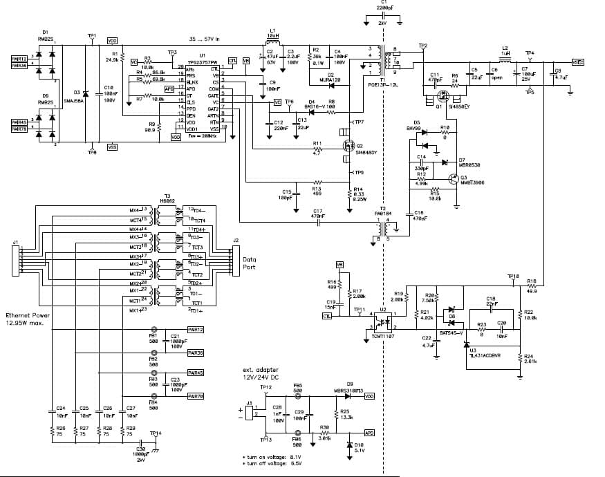 PMP4745, PoE Interface, Battery Charger/amp, Microcontroller Supply